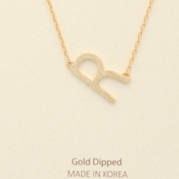 K23 INITIAL NECKLACES Gold Dipped, Brass 17" + 2" extension - Picture 1 of 11